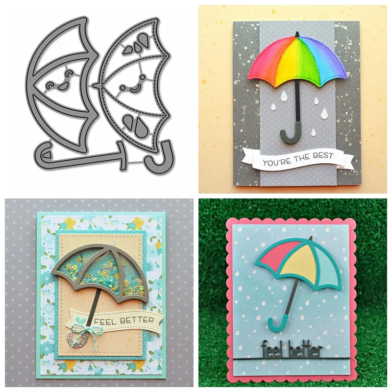 

Stitched Umbrella Metal Cutting Die Silver Stencil For Diy Scrapbooking Template Paper Cards Handcrafts New Embossing Decor 2019