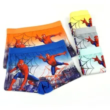 4 шт./партия, детское нижнее белье для мальчиков, трусы-боксеры, детские трусики, трусы, Enfant, Человек-паук