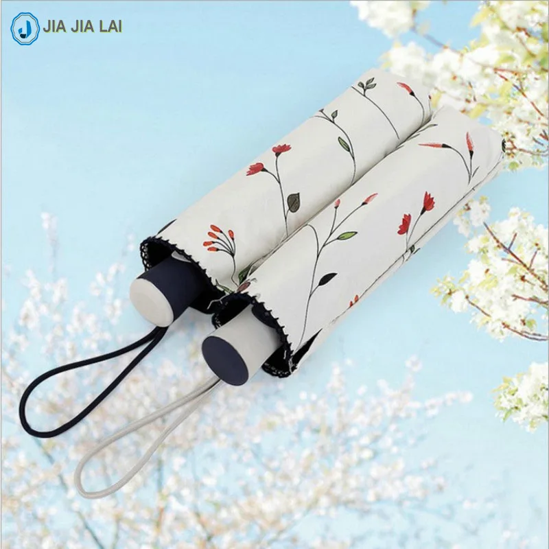 Automatic Three Fold Black Glue Umbrella Anti Ultraviolet Ray Sun