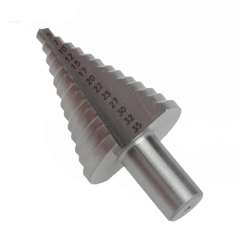 

5-35mm HSS Spiral Grooved Step Drill Bit Hole Cutter Tool Triangle Round Shank