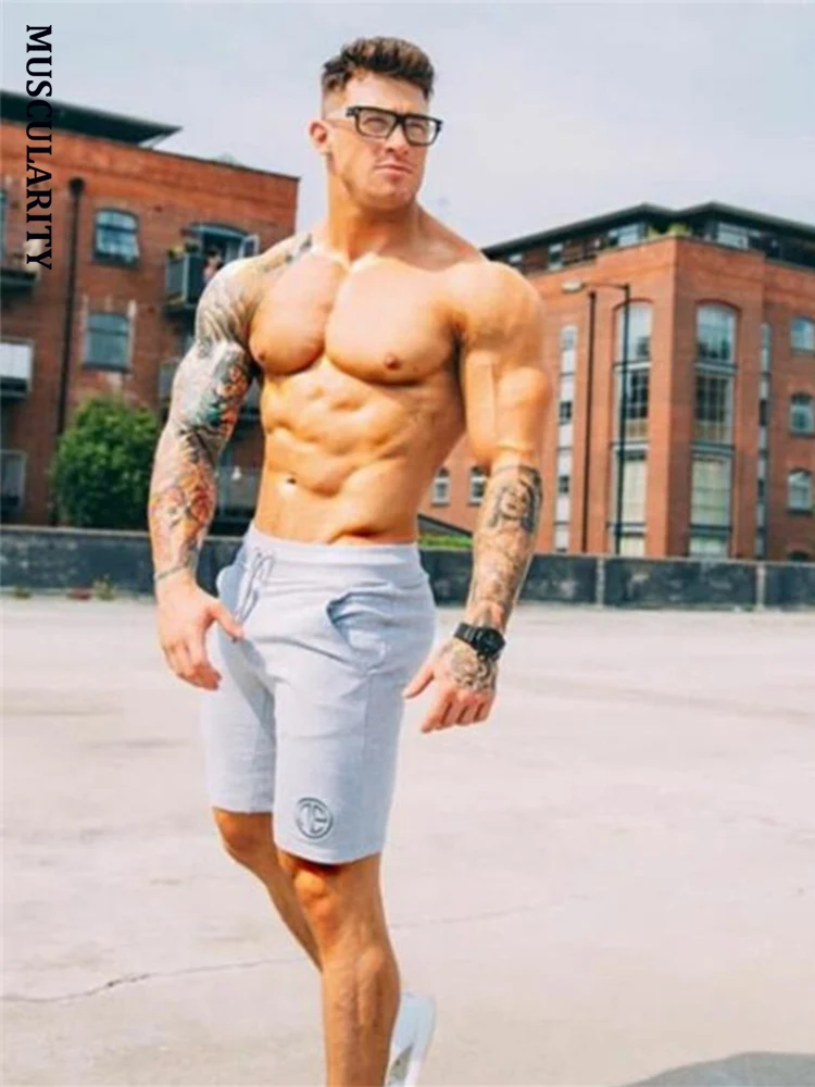 

MUSCULARITY New Fashion Men Shorts 2017 Summer Brand Casual Shorts Men Cotton Stylish Beach Shorts Men bodybuilding Shorts