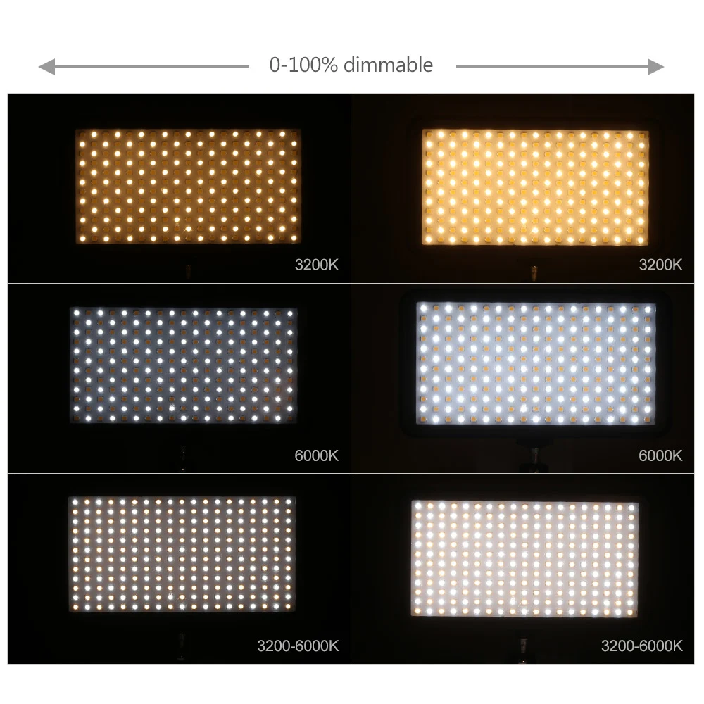 228 шт. светодиодный видео светильник 3200 K-6000 K с регулируемой яркостью для фотографии светильник ing Камера светильник для DSLR Камера с Батарея& Зарядное устройство комплект