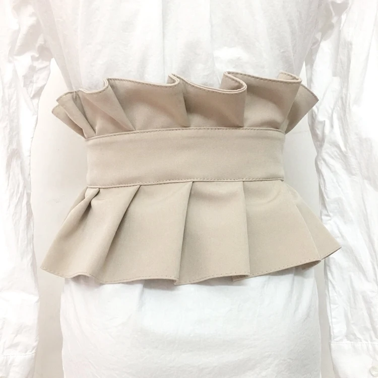 Price Ruffles Cummerbund Women 2018 Slim Wide waist adjustable Belt clothes Dress accessories Korean style BT086S30