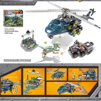 

433Pcs Compatible With Lepining Jurassic World Dinosaur Carnivorous Cattle Dragon Rex Building Blocks Toys For Children