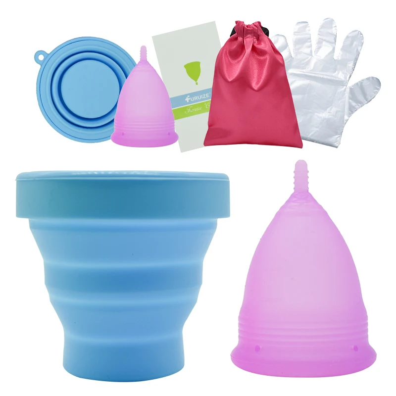 Furuize Menstrual Sterilizing Cup copa menstrual with Cloth bag with Menstrual cup Feminine hygiene Sterilize Cup clean Lady cup Furuize Menstrual Sterilizing Cup copa menstrual with Cloth bag with Menstrual cup Feminine hygiene Sterilize Cup clean Lady cup