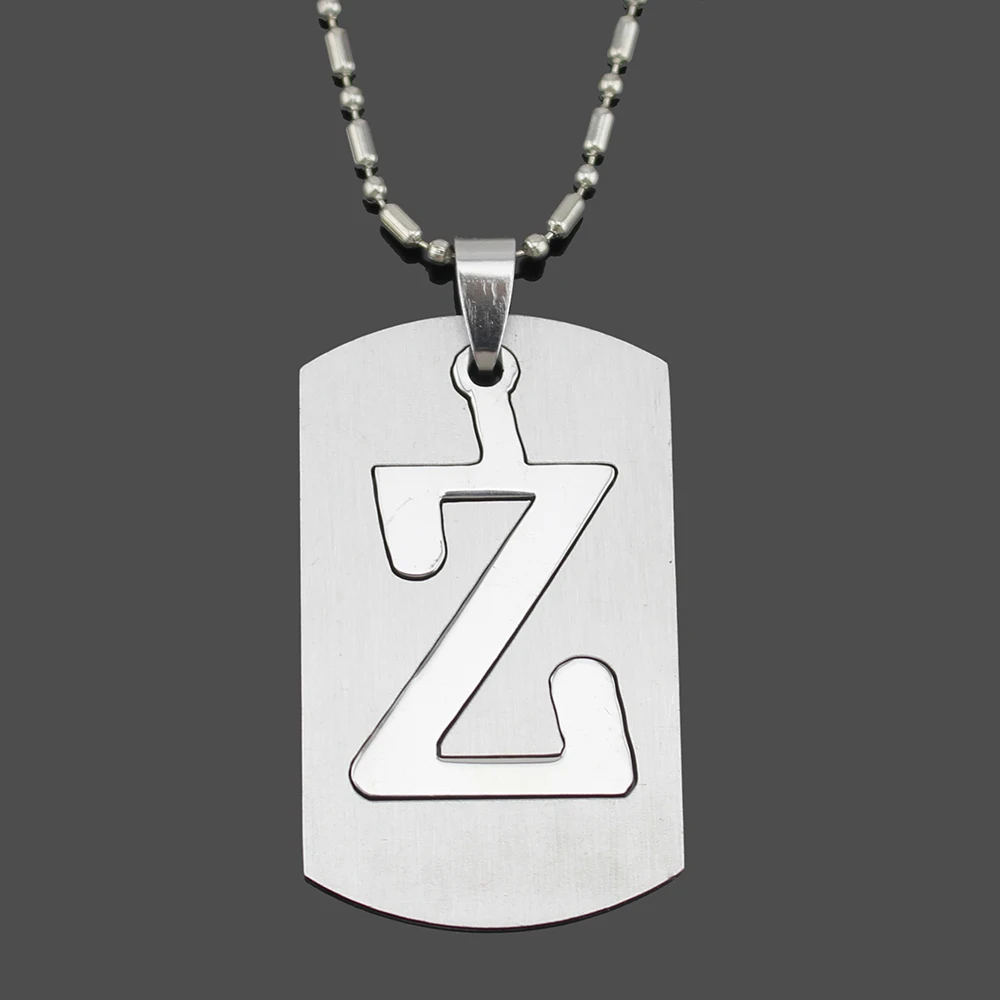 Hapiship женские/мужские ювелирные изделия из нержавеющей стали пара Буква A~ Z короткое ожерелье с подвеской Рождественский подарок SSZM0 - Окраска металла: Z