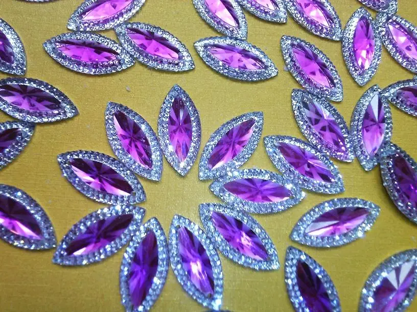 Пришивные стразы огранка маркиза flatback 11*24 мм фиолетовый AB Цвет бусины Смола драгоценные камни для платья 60 шт./партия