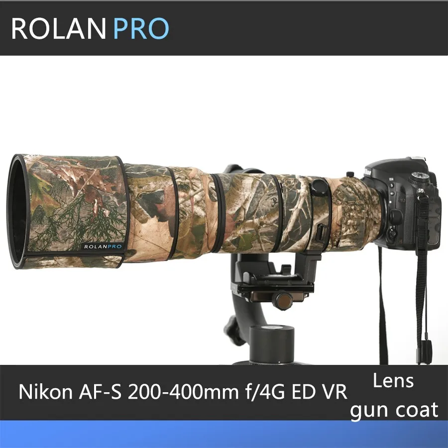 Rolanpro Obiettivo Di Macchina Fotografica Cappotto Camuffamento Per Nikon Af-S 200-400Mm F/4G Ed Vr Lente Di Protezione Caso Pistole Abbigliamento