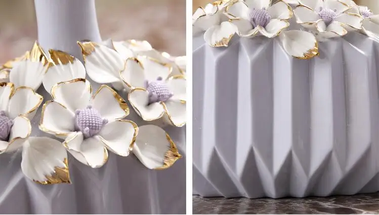 Современные дома керамические вазы с орнаментом Ресторанный стол Моделирование поддельные цветочные горшки украшения гостиной цветочные композиции ремесла