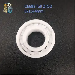 Бесплатная доставка CE688 полный ZrO2 шары 8x16x4mm ZrO2 полностью керамические подшипники полный 688 открытой 8*16*4 мм