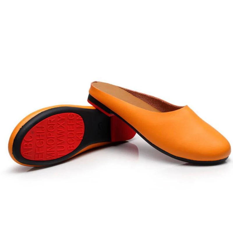 Chaussures 2 Plus Casual Non Femmes 1 Mode Véritable Pantoufles Taille À K46 Cuir La Air 5 slip Plates 4 En 43 Plein 34 6 3 Pois Main BBOvarx