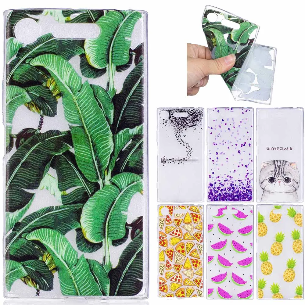 For Sony Xperia XZ1 compact case silicon cartoon animal painted transparent soft Gel TPU case for Sony Xperia XZ1 Compact cover