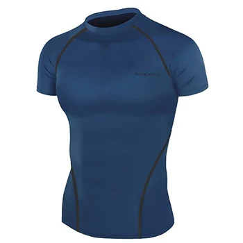 

New Premium Take Five Men's Compression Under Base Layer Top Tight Short Sleeve Wear Shirts 048