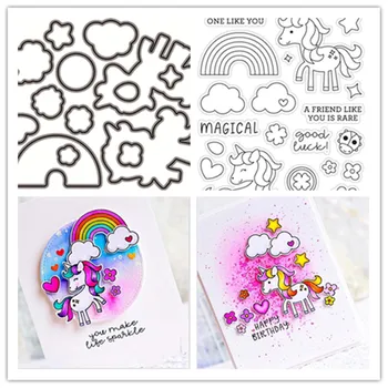 

Unicorn Metal Cutting Dies and stamps for DIY Scrapbook Photo Album Paper Card Decorative stamps and dies new 2019