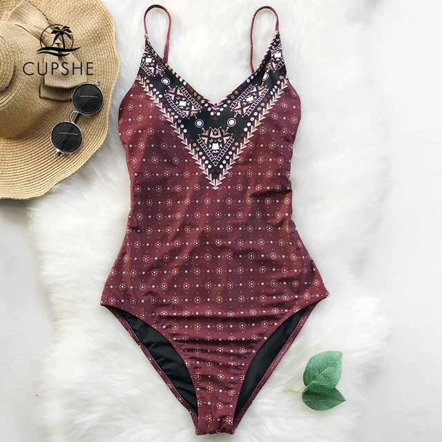 {Excellent|Wonderfull|Very Good|Very Recommended} CUPSHE Floral Print One-piece Swimsuit Bikini Set Bathing Suit Swimwear Brazilian Biquini Monokini Maillot De Bain Best Offers