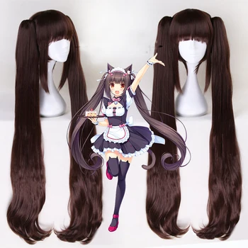 

Chocola Wig Anime NEKOPARA Cosplay Wig Women Chocolate 100cm Heat Resistant Synthetic Hair NEKOPARA Cosplay Hair + Hairnet