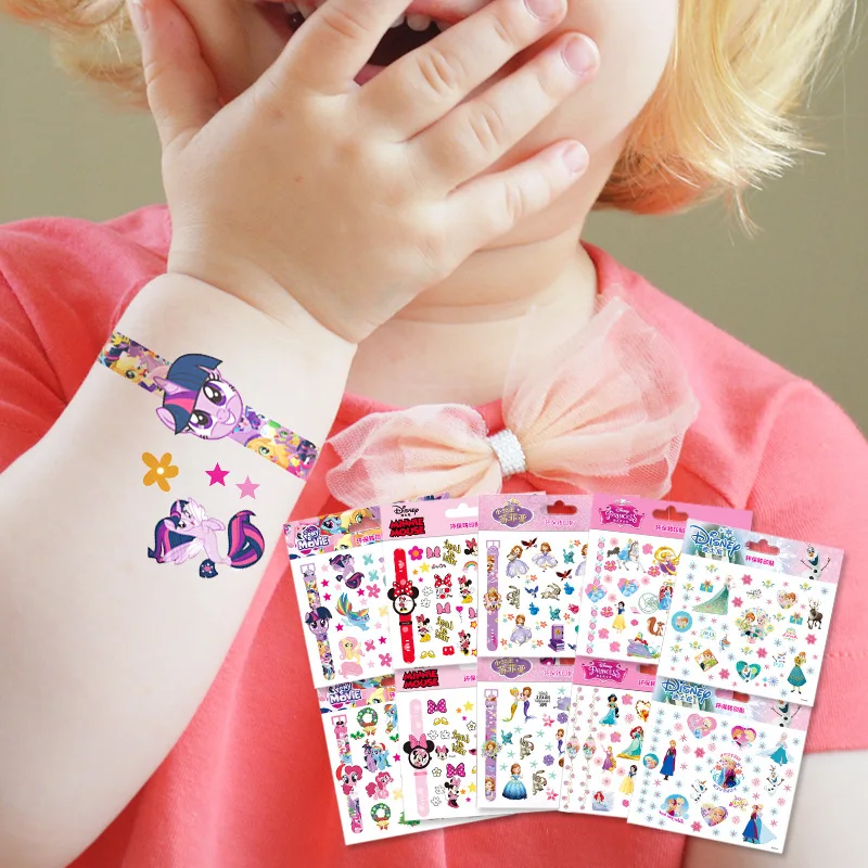 

Disney cartoon stickers Tattoo sticker children Non-toxic waterproof sticker Frozen Mickey mouse disney princess autocollants