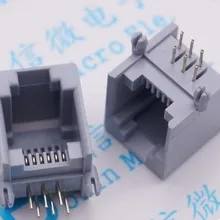100 шт. RJ12 RJ11 розетка Телефон 90 градусов 6Pin Кристалл женский 6p6c разъем