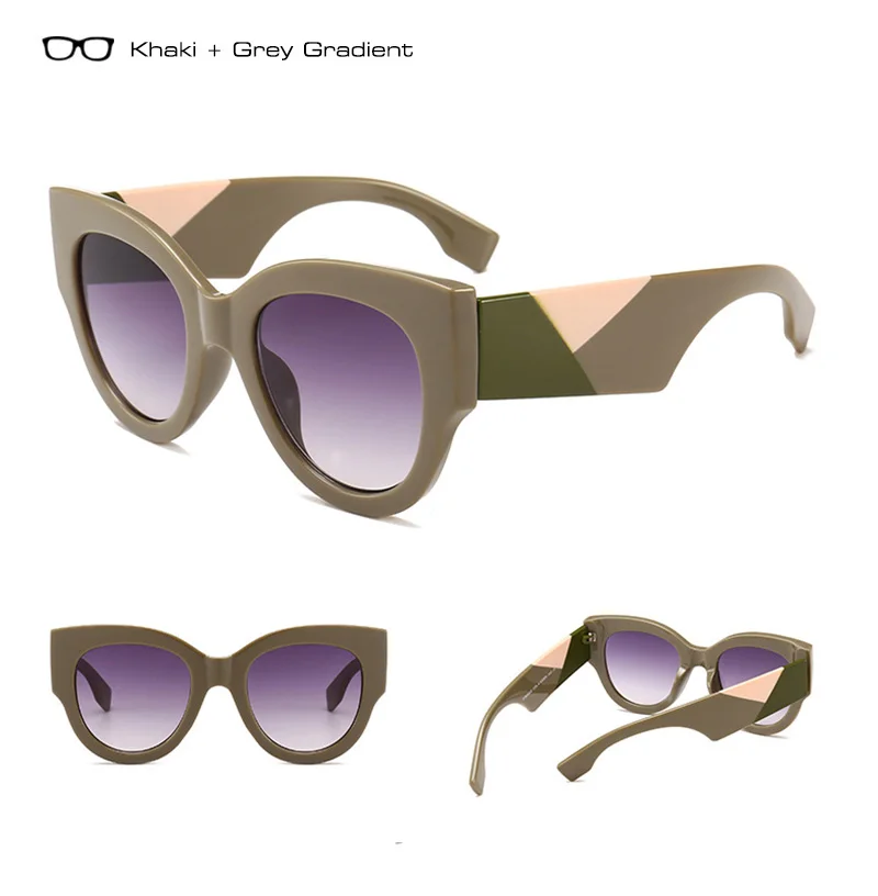 SHAUNA модные разноцветные женские солнцезащитные очки кошачий глаз Ретро Мужские градиентные линзы UV400