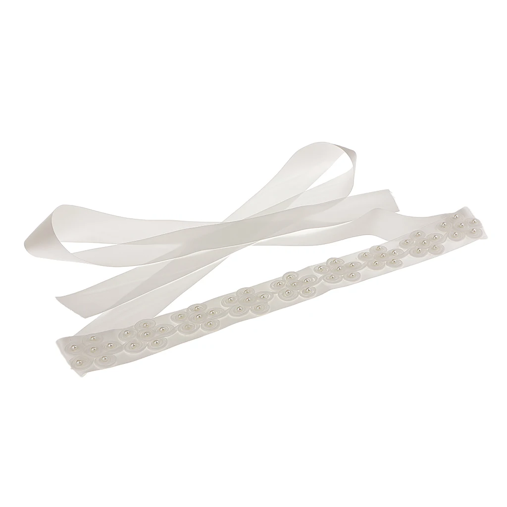 Fashion Wedding Party Dress Gown Flower Beads Bridal Waist Belt Sash 