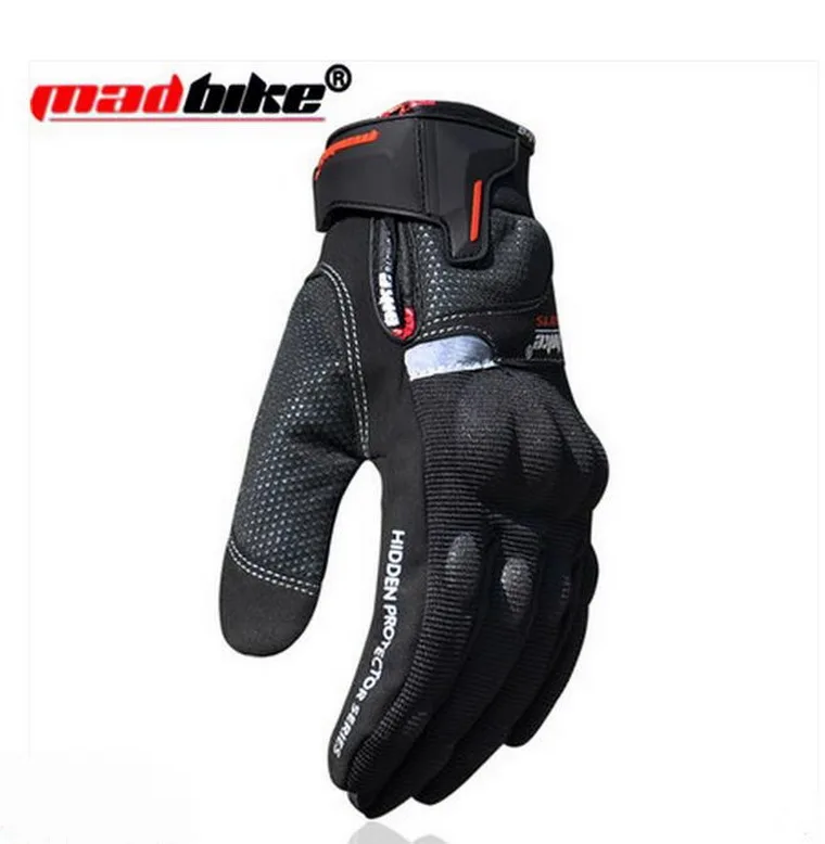 

New MAD-BIKE motorcycle gloves moto racing electric bicycle glove winter warm Rainproof windproof black red blue Color MAD-14