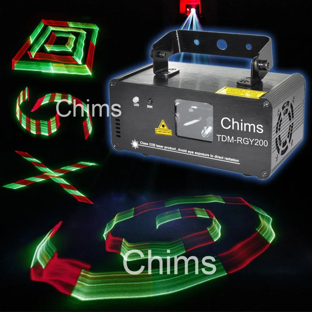 Chims DMX 512 Control 3D Effect Laser Scanner RGY Channel Powerful Colorful DJ Stage Lighting Projector Party Disco Light Beam Chims DMX 512 Control 3D Effect Laser Scanner RGY Channel Powerful Colorful DJ Stage Lighting Projector Party Disco Light Beam