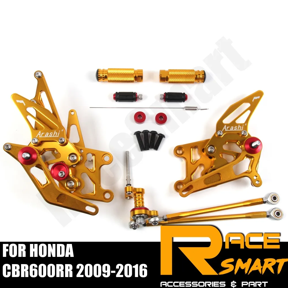 Для HONDA CBR600RR 2009- CBR-600RR 600RR Задние подножки для ног подножки педали аксессуары для мотоциклов CNC регулируемый Rearset