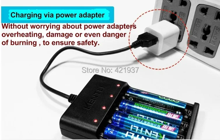 KENTLI 4 слота USB зарядное устройство для KENTLI 1,5 v AA литиевая аккумуляторная батарея