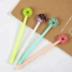 1 шт. Милая гелевая ручка Kawaii маленькие свежие сладкие пончики креативная Корейская Канцелярия чернила для гелевой ручки черные офисные