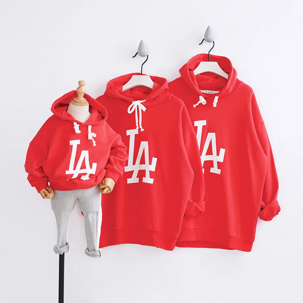 Couple T-Shirt Matching Shirts Family Hooded Outfit Matching Family Clothing Mother Daughter Hoodies Kids Cotton Shirts CA201