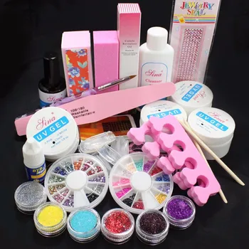 

ColorWomen 1 Set Acrylic Glitter Powder Glue File French Nail Art UV Gel Tips Kit Set 160719