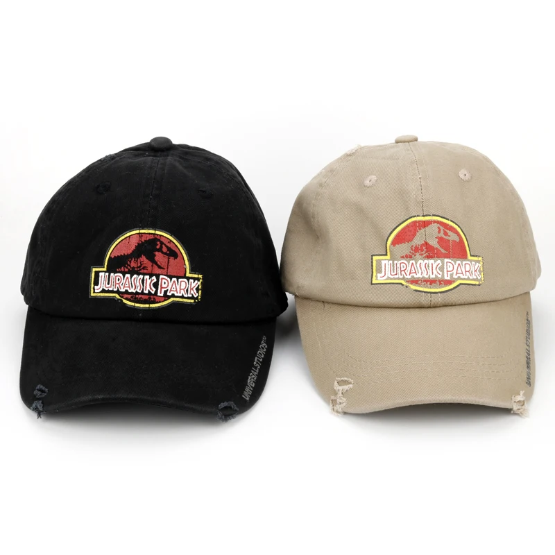 

Jurassic Park Baseball Caps Men Black Cap Dad Casquette Snapback Hat Outdoor Sport Washed Cotton Caps gorras