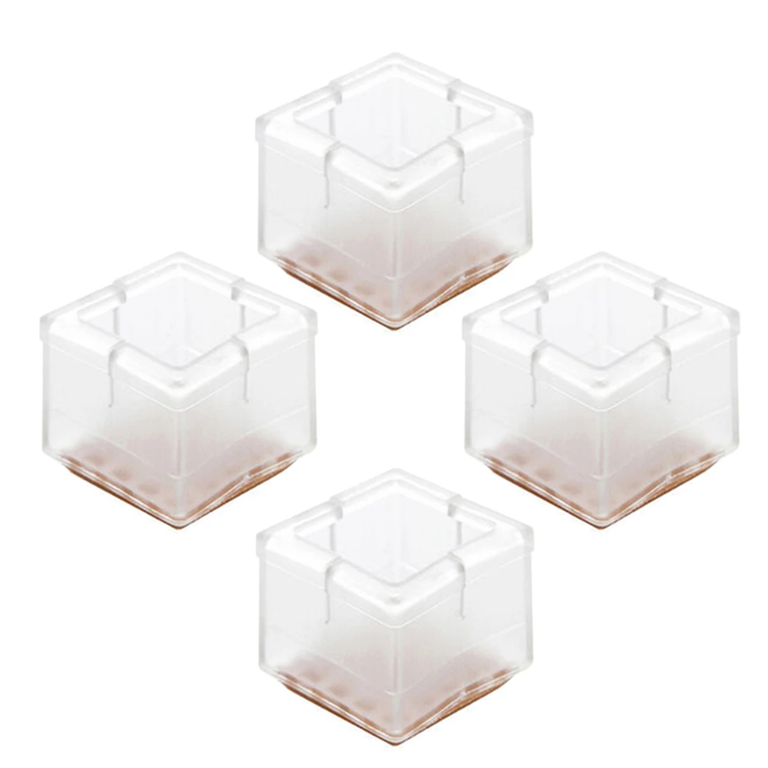 4 قطعة مربع شكل شفاف PVC الجدول كرسي الساق القدم حماية غطاء مراتب مضاد للماء عالي الجودة غير زلة أرجل قطع الأثاث قدم حماية حامي 2019