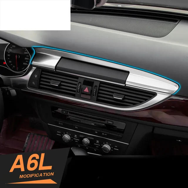 

Center Console Navigation Panel Decal Cover Trim Stainless Steel Interior Molding 3D Sticker Refit for Audi A6 C7 2012-2016 Year