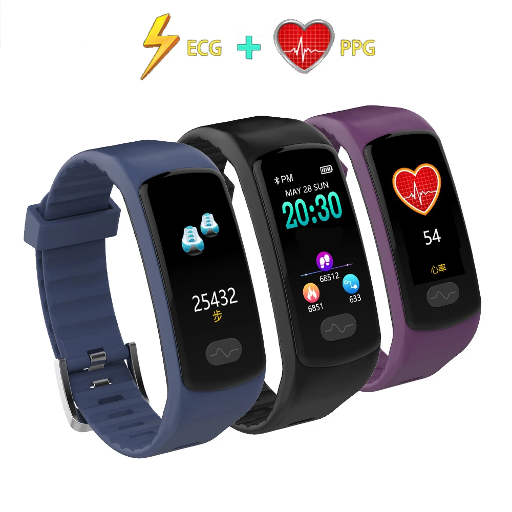 Smart Band Fitness Bracelet Heart Rate Monitor Tracker Smart Wristband ECG/PPG Blood Pressure Smart Watch for IOS Android Phone Smart Band Fitness Bracelet Heart Rate Monitor Tracker Smart Wristband ECG/PPG Blood Pressure Smart Watch for IOS Android Phone