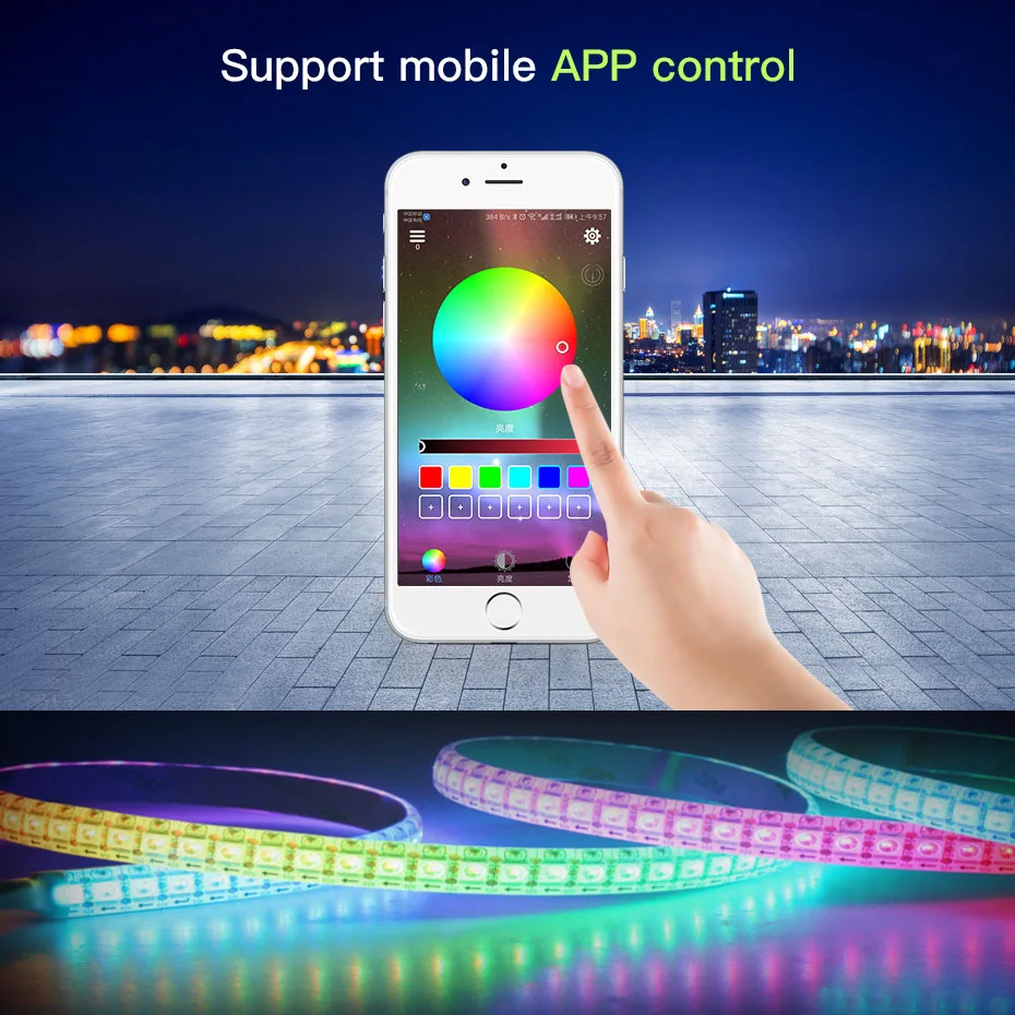 5M 12V LED Strip Light RGB SMD 5050 Waterproof LED Strip Ribbon Diode Tape Flexible Strip Light Lamps Phone Bluetooth Controller (6)