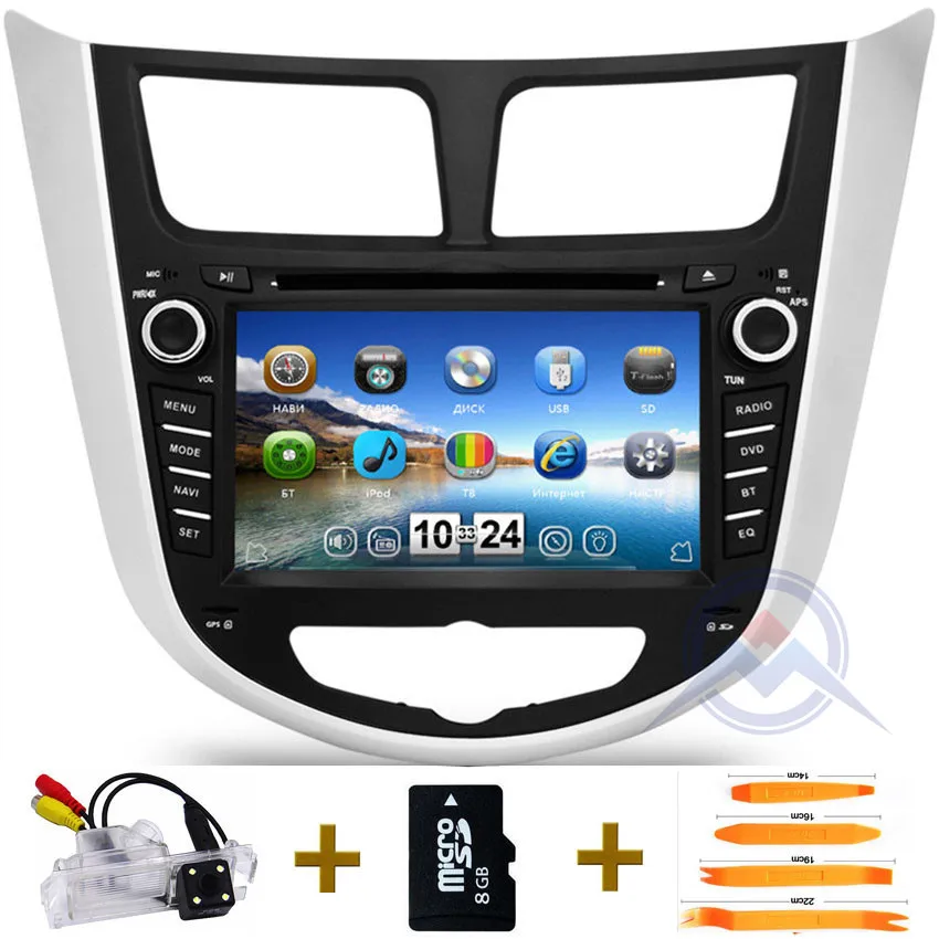 2din автомобильный DVD GPS для Hyundai Solaris Verna Accent I25 головное устройство Радио Видео