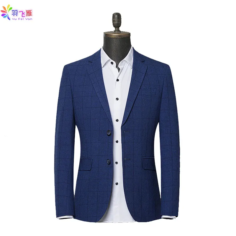 2019 Весна для мужчин s Повседневный Блейзер куртка 3XL синий Slim Fit пиджак в деловом