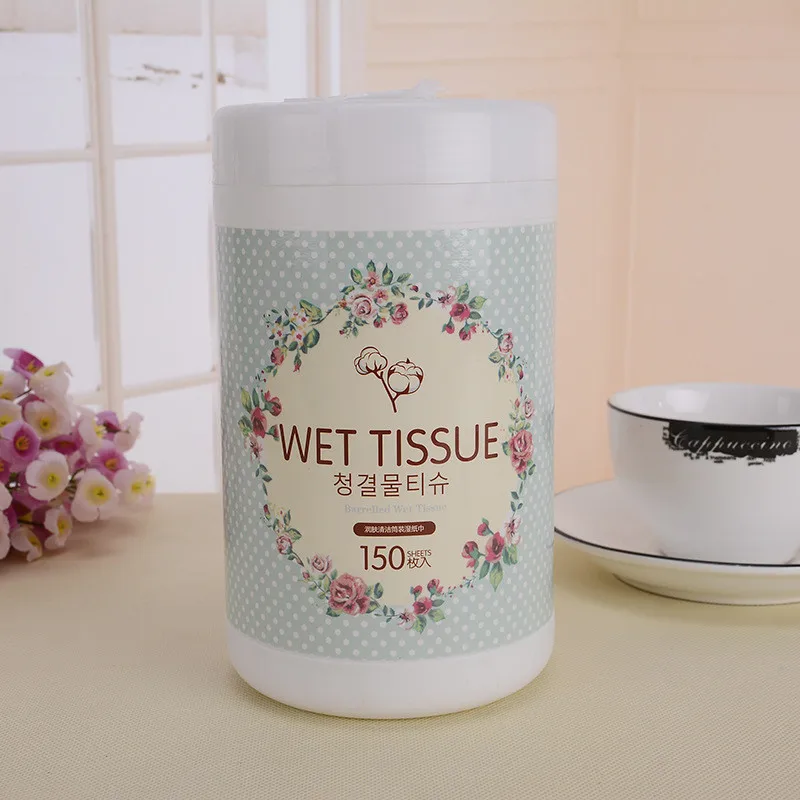 

150 sheet/ Bags Creative Portable Barreled Wet Wipes Sterilization Car Household Disposable Paper Towels Pumping Customized