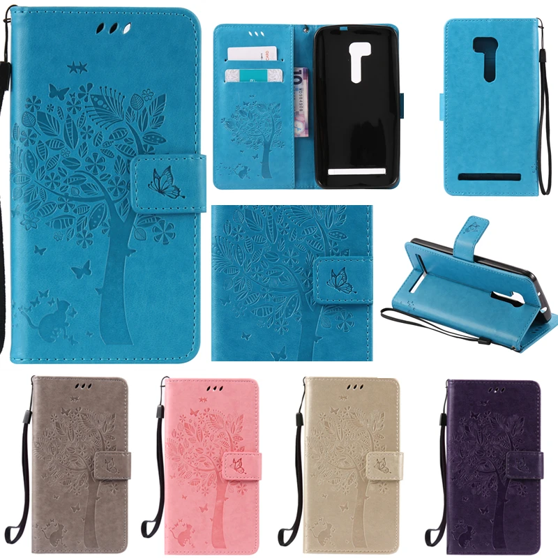 

Zenfone Go ZB452KG Neo Cute Cartoon Tree Cat Embossing Wallet Flip Fundas Case For Asus Zenfone Go ZB452KG Back Cover Coque Capa