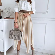 Женская летняя плиссированная юбка феи с завышенной талией, Однотонная юбка, сетчатая элегантная Свободная юбка-ласточкин хвост, юбка средней длины, повседневные юбки для вечеринок