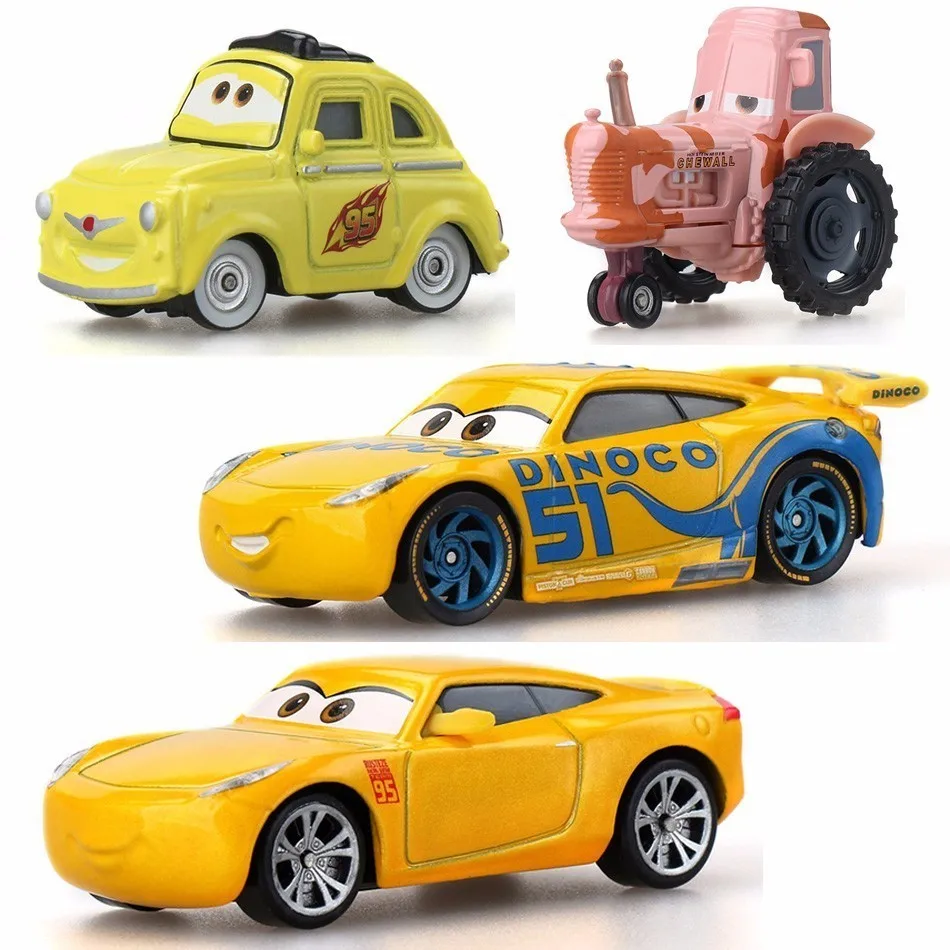 Disney Pixar Yellow Cars 3 For Kids Storm Cruz Ramirea High Quality Plastic Cars Toys Cartoon Models Gifts Toy Model Friends