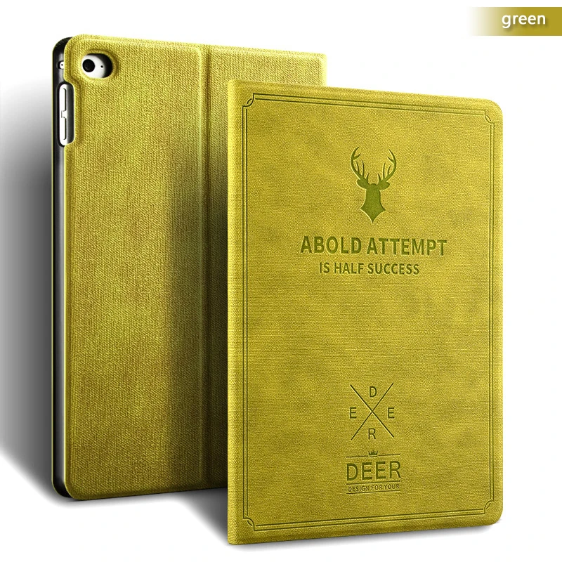 

For iPad Mini 1 2 3 Retro Deer Pattern Auto Sleep/Wake up Smart Cover for ipad mini 3 2 1Anti-Slip Protective Case A1432/A1454