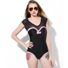 Сексуальный женский слитный купальник через плечо прозрачный сетчатый гофрированный купальник пуш-ап пляжный купальный костюм