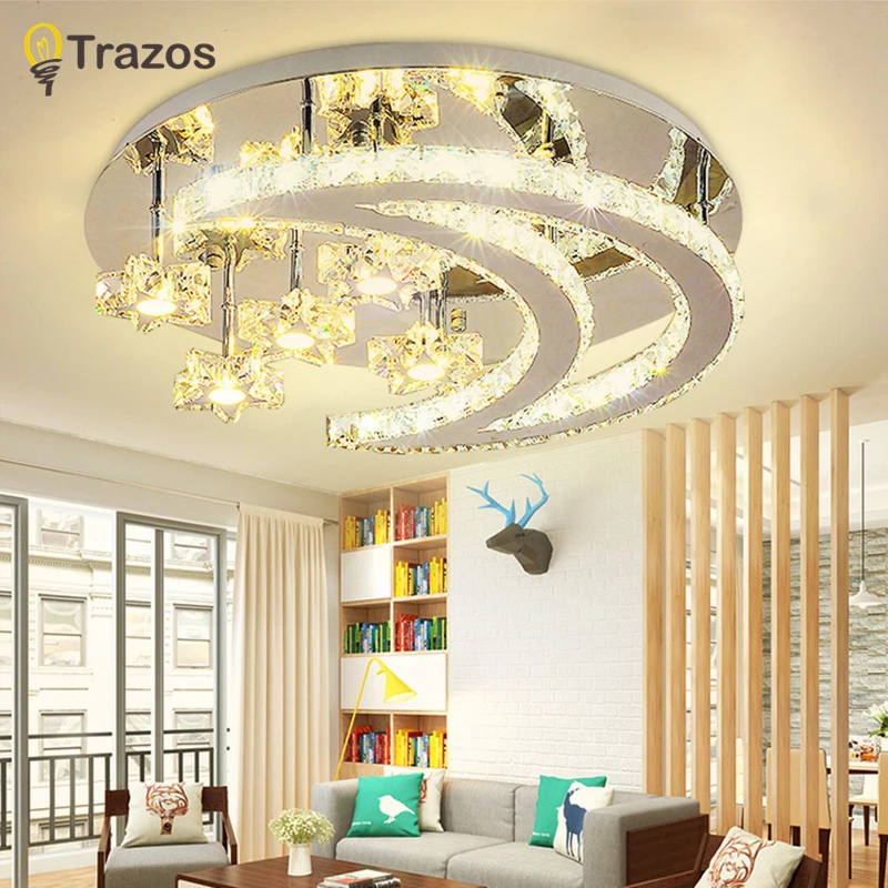 

Modern Led Ceiling Lights For Living Room Bedroom Study Room Crystal Moon plafonnier Home Deco Ceiling Lamp avize