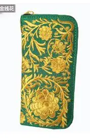 Koop 2018 Frans G Folk stijl tassen feature Rits Portemonnee Portemonnee geborduurde dame multi card handtas