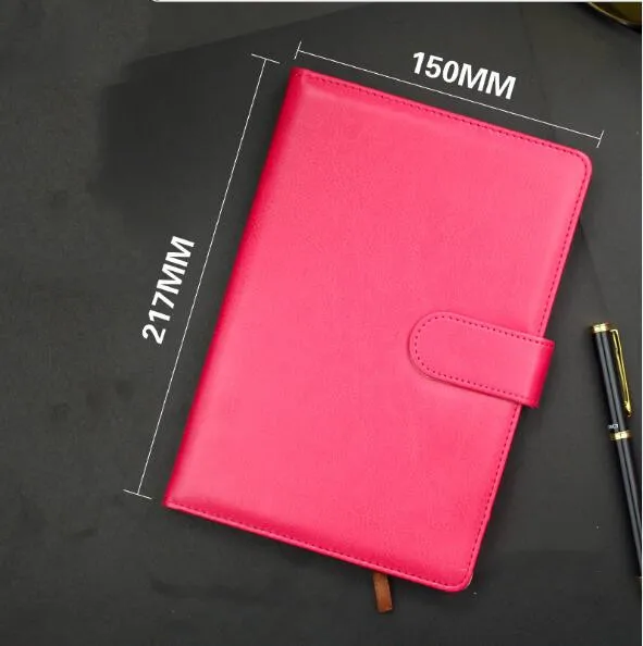 100 листов, А5, деловая тетрадь из искусственной кожи, дневники, ежедневник, записная книжка, офисная, школьная, канцелярские принадлежности - Цвет: Rose Pink