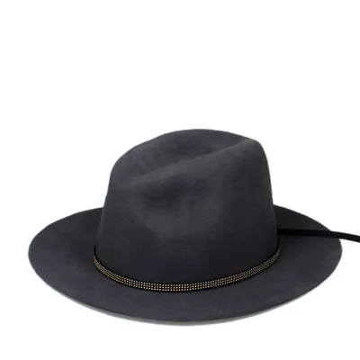 Мода шерстяная летняя зимняя женская мужская фетровая шляпа крушаемая натуральная фетровая Солнцезащитная шапка Трилби Gorra Toca Sombrero Панама шляпа - Цвет: Gray