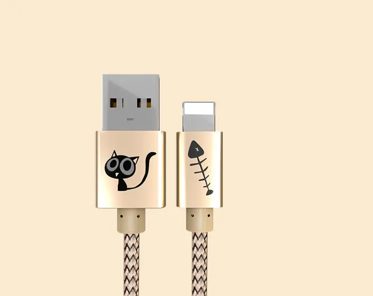 Милый Кот мультфильм USB кабель для iPhone 7 8X6 s XR plus Быстрая зарядка мобильного