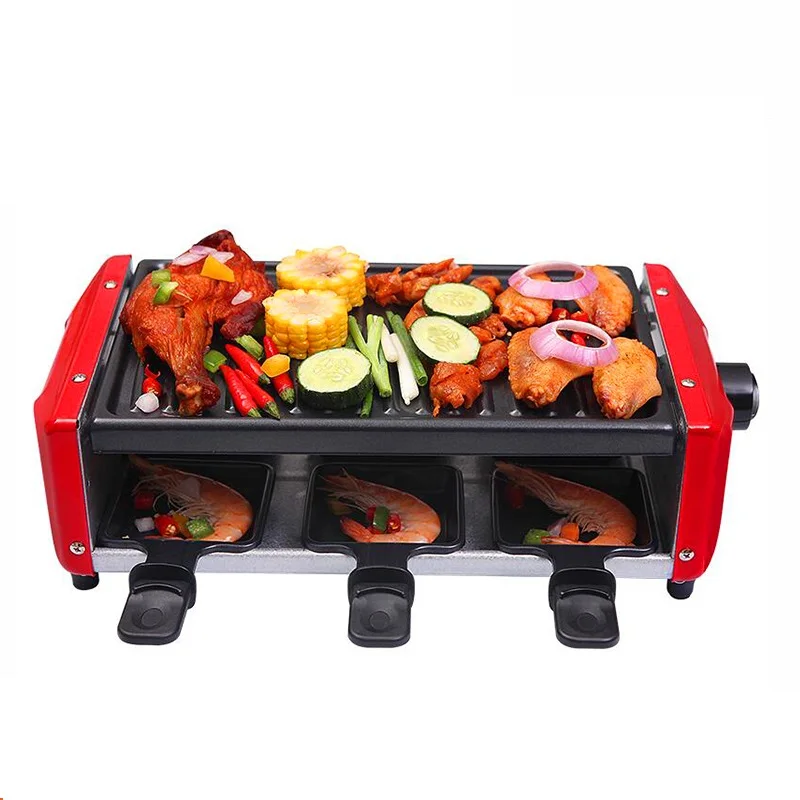1350W Double Layers Household Barbecue Grill Electric Hotplate